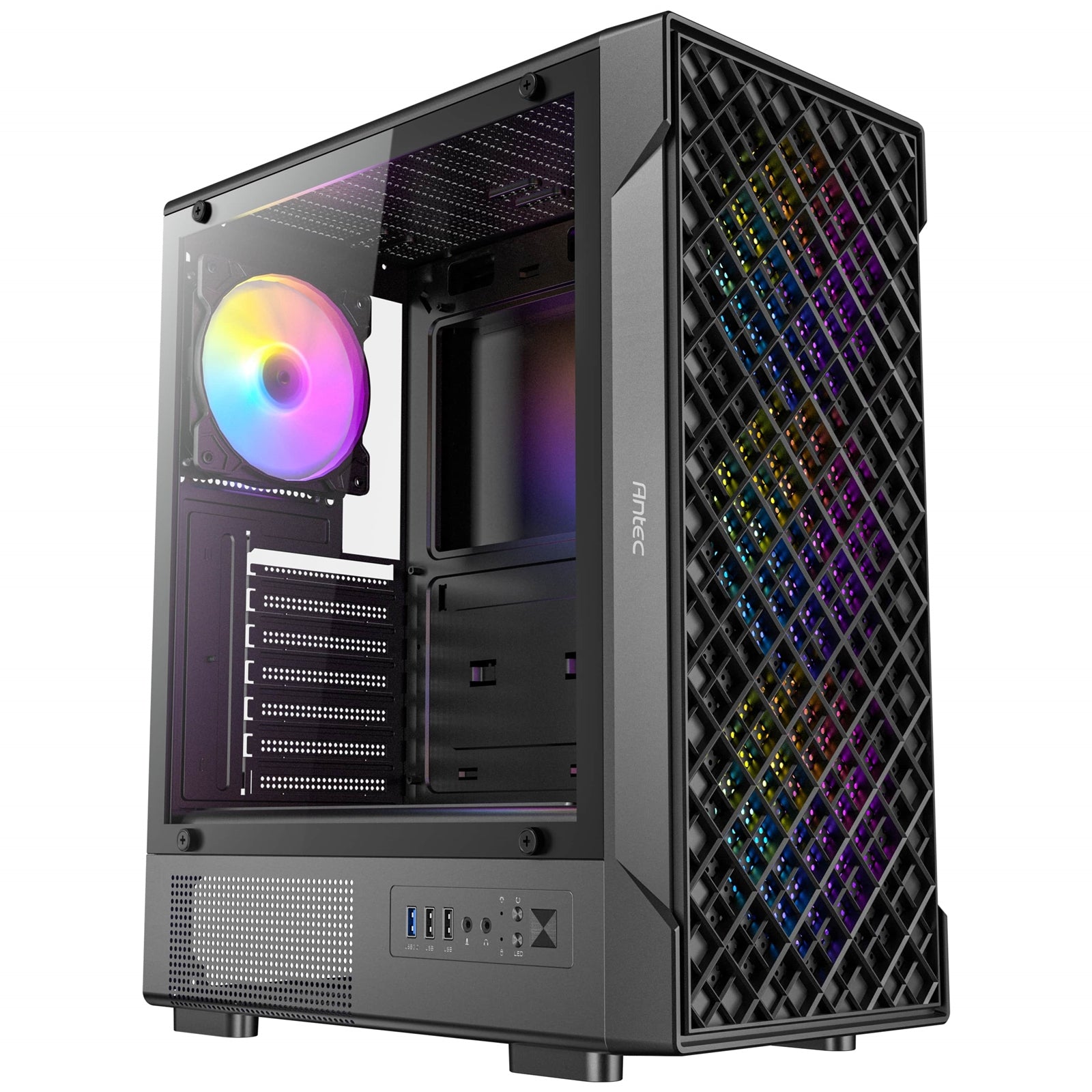 Antec VX320 ARGB Mid-Tower Case - Mesh Front, 4x120mm Fans, TG Antec VX320 ARGB Mid-Tower Case - Mesh Front, 4x120mm Fans, TG